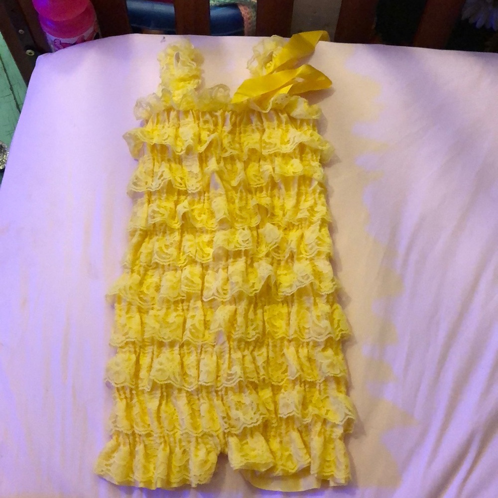 Yellow lace romper